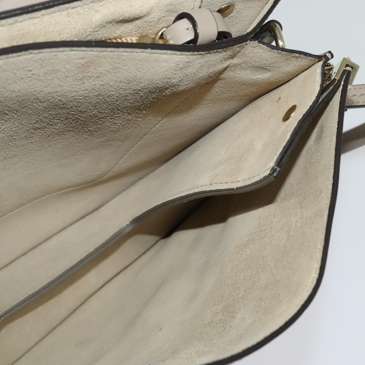 Chloe Fay Shoulder Bag Suede Leather Gray Gold Auth 138204