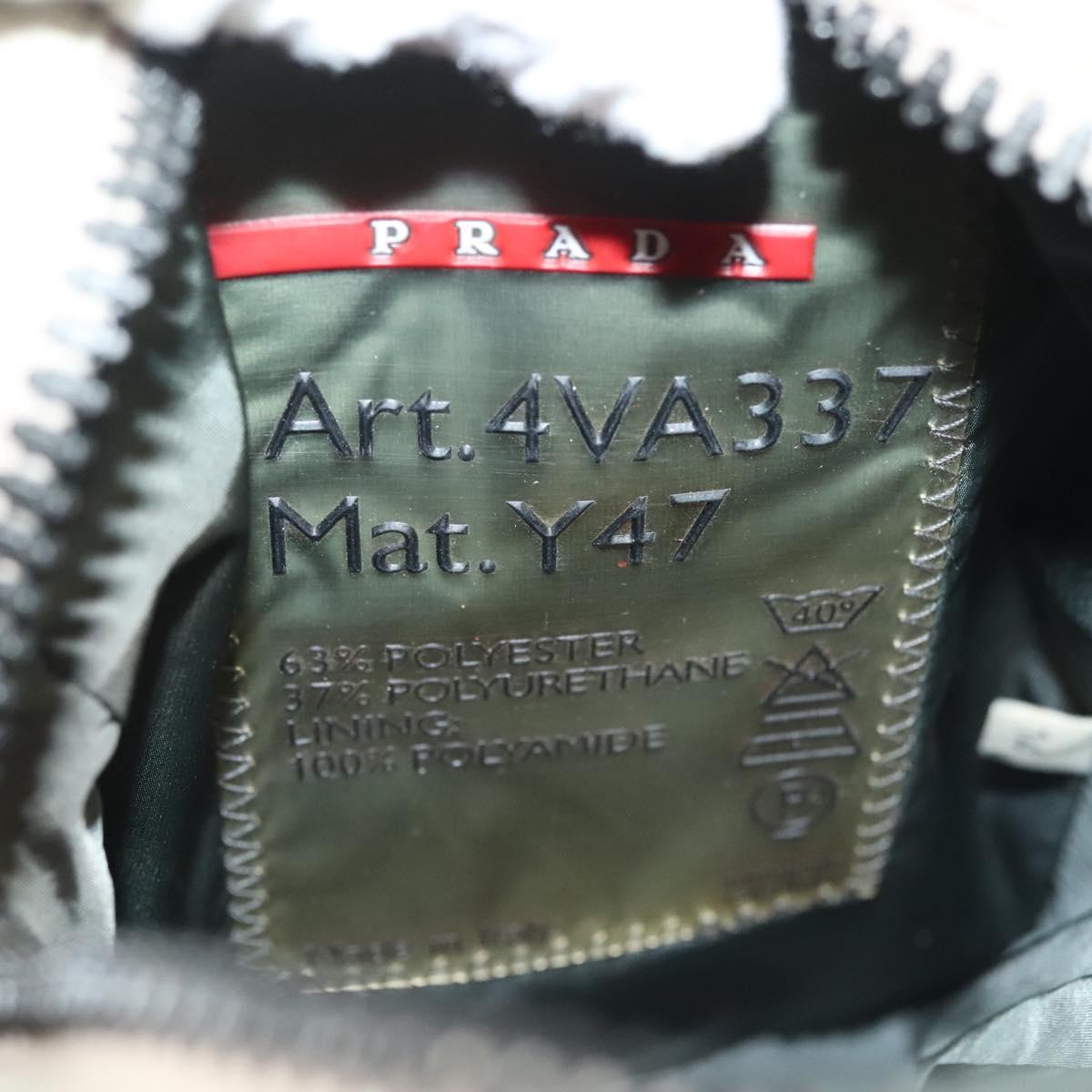 PRADA Sports Shoulder Bag Nylon White Silver Auth 138207