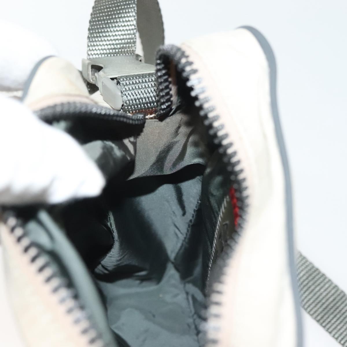 PRADA Sports Shoulder Bag Nylon White Silver Auth 138207