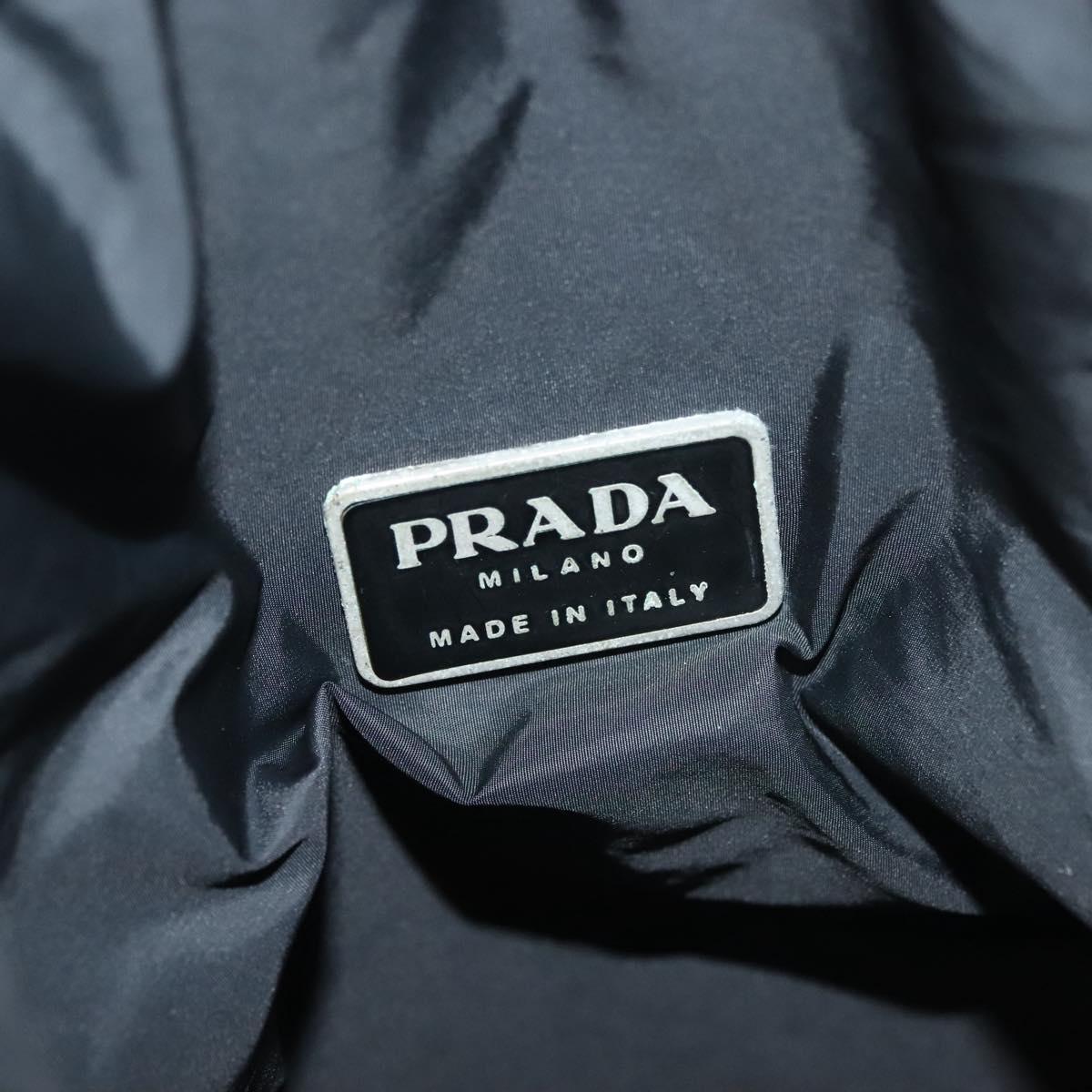 PRADA Sports Backpack Nylon Black Silver Auth 138214