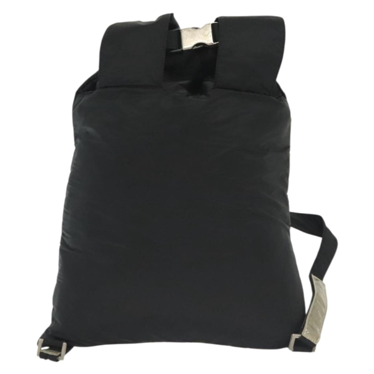 PRADA Sports Backpack Nylon Black Silver Auth 138214