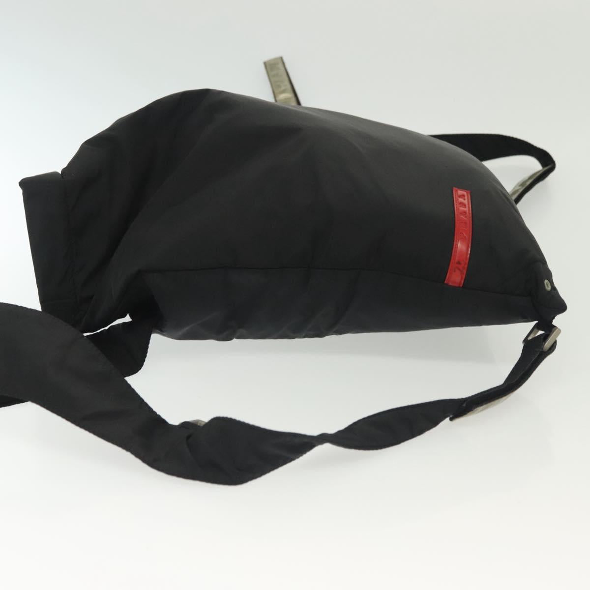 PRADA Sports Backpack Nylon Black Silver Auth 138214