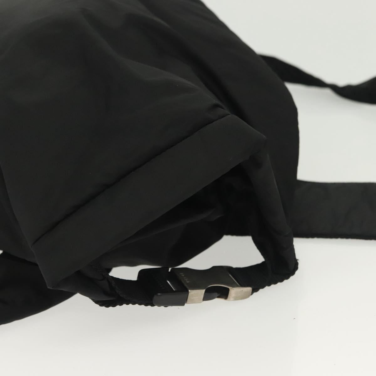 PRADA Sports Backpack Nylon Black Silver Auth 138214