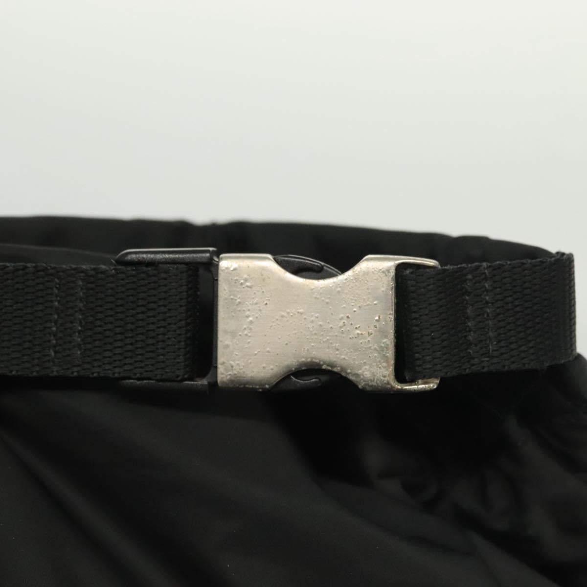 PRADA Sports Backpack Nylon Black Silver Auth 138214