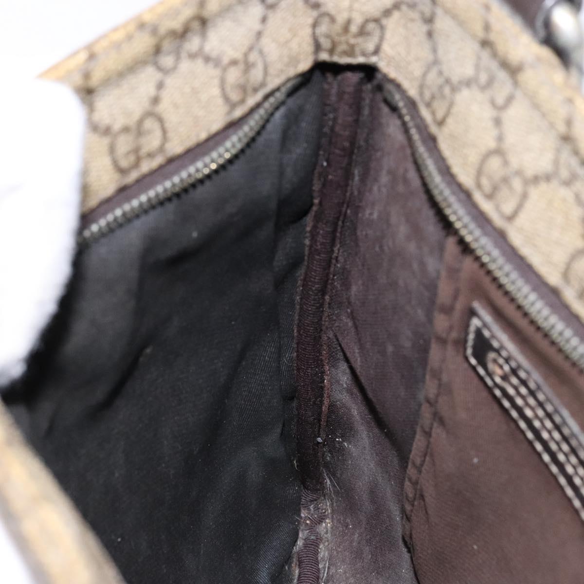 GUCCI GG Supreme Shoulder Bag PVC Beige Gold 295257 Auth 138218