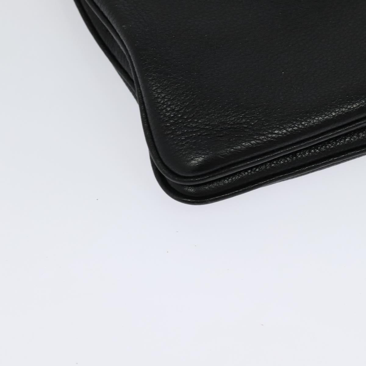 PRADA Shoulder Bag Leather Black Silver Auth 138225