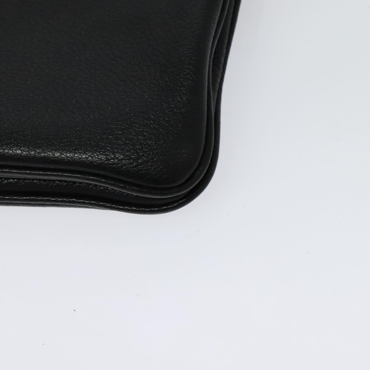 PRADA Shoulder Bag Leather Black Silver Auth 138225