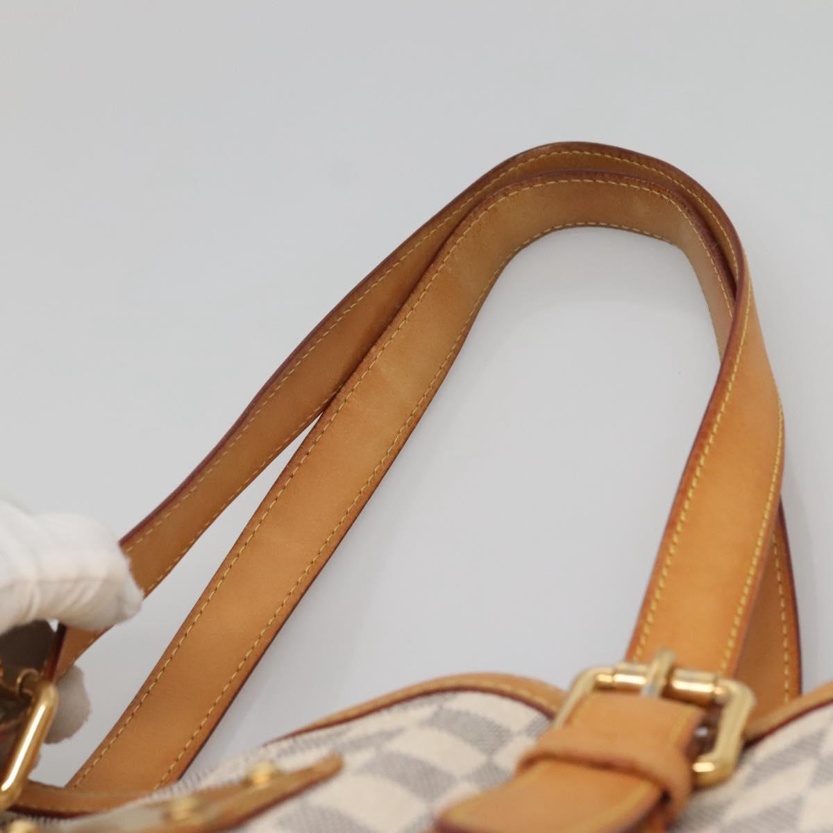 LOUIS VUITTON Damier Azur Hampstead MM Tote Bag N51206 LV Auth 138237