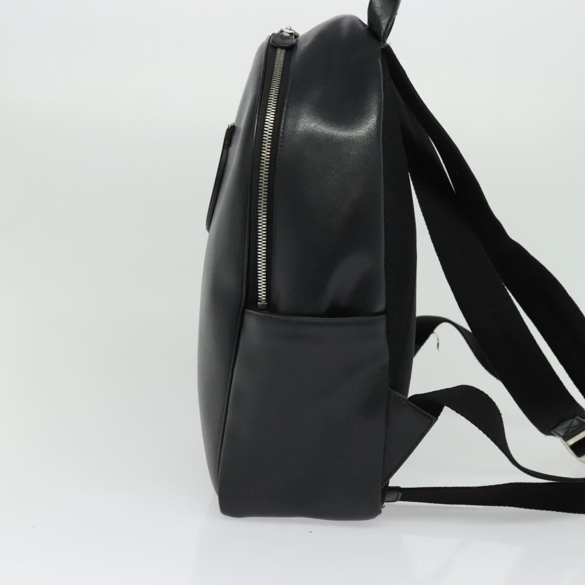Salvatore Ferragamo Gancini Backpack Leather Black Silver Auth 138252