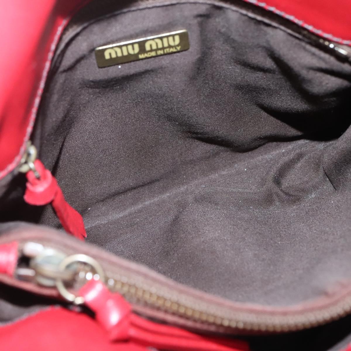 Miu Miu Hand Bag Leather Red Auth 138254
