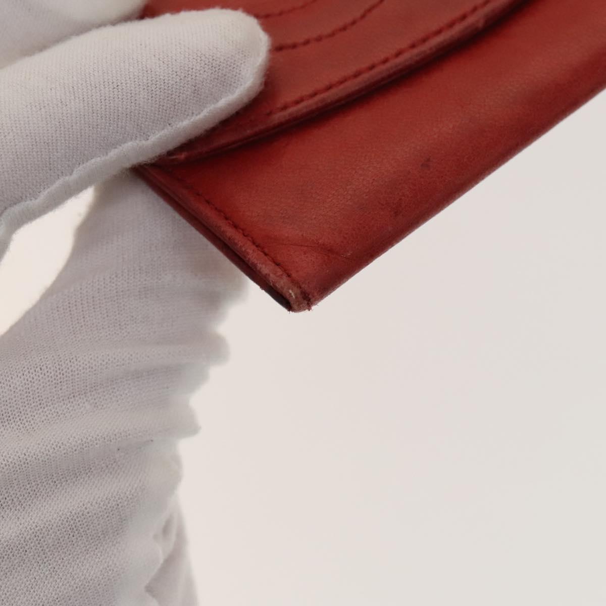 CHANEL Wallet Leather 2Set Red Black CC Auth 138264