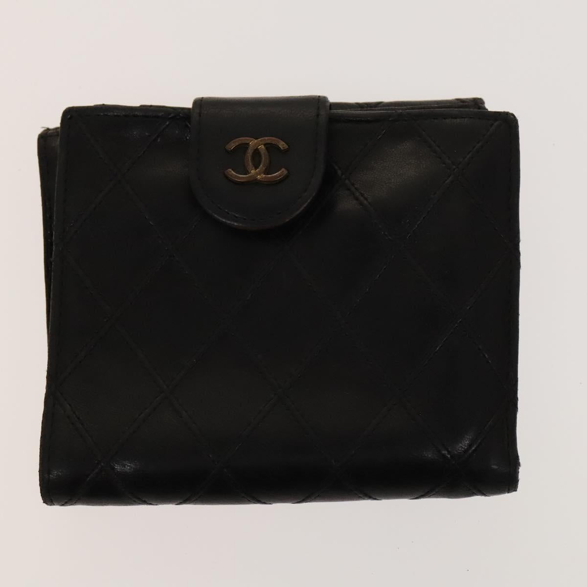 CHANEL Wallet Leather 2Set Red Black CC Auth 138264