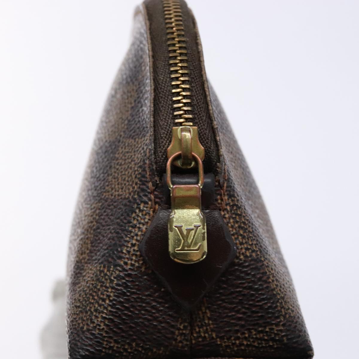 LOUIS VUITTON Damier Ebene Pochette Cosmetic PM Pouch N47516 LV Auth 138275