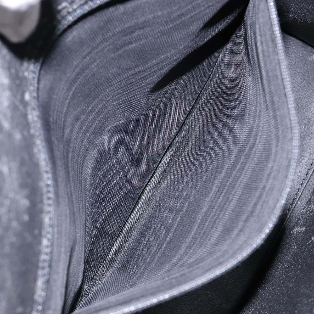 CELINE Macadam Canvas Hand Bag PVC Leather Black Gold Auth 138292