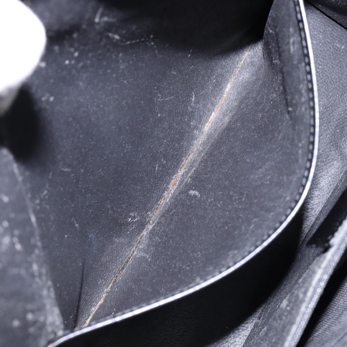 CELINE Macadam Canvas Hand Bag PVC Leather Black Gold Auth 138292