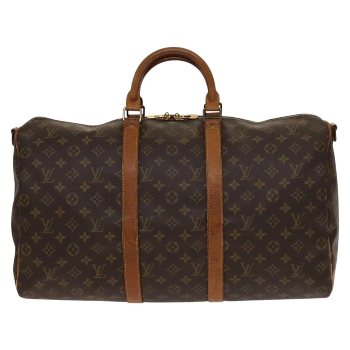 LOUIS VUITTON Monogram Keepall Bandouliere 50 Boston Bag M41416 LV Auth 138297