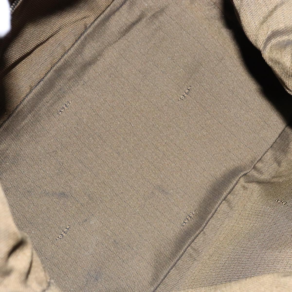 FENDI Zucca Canvas Vanity Pouch Brown Black gold Auth 138304