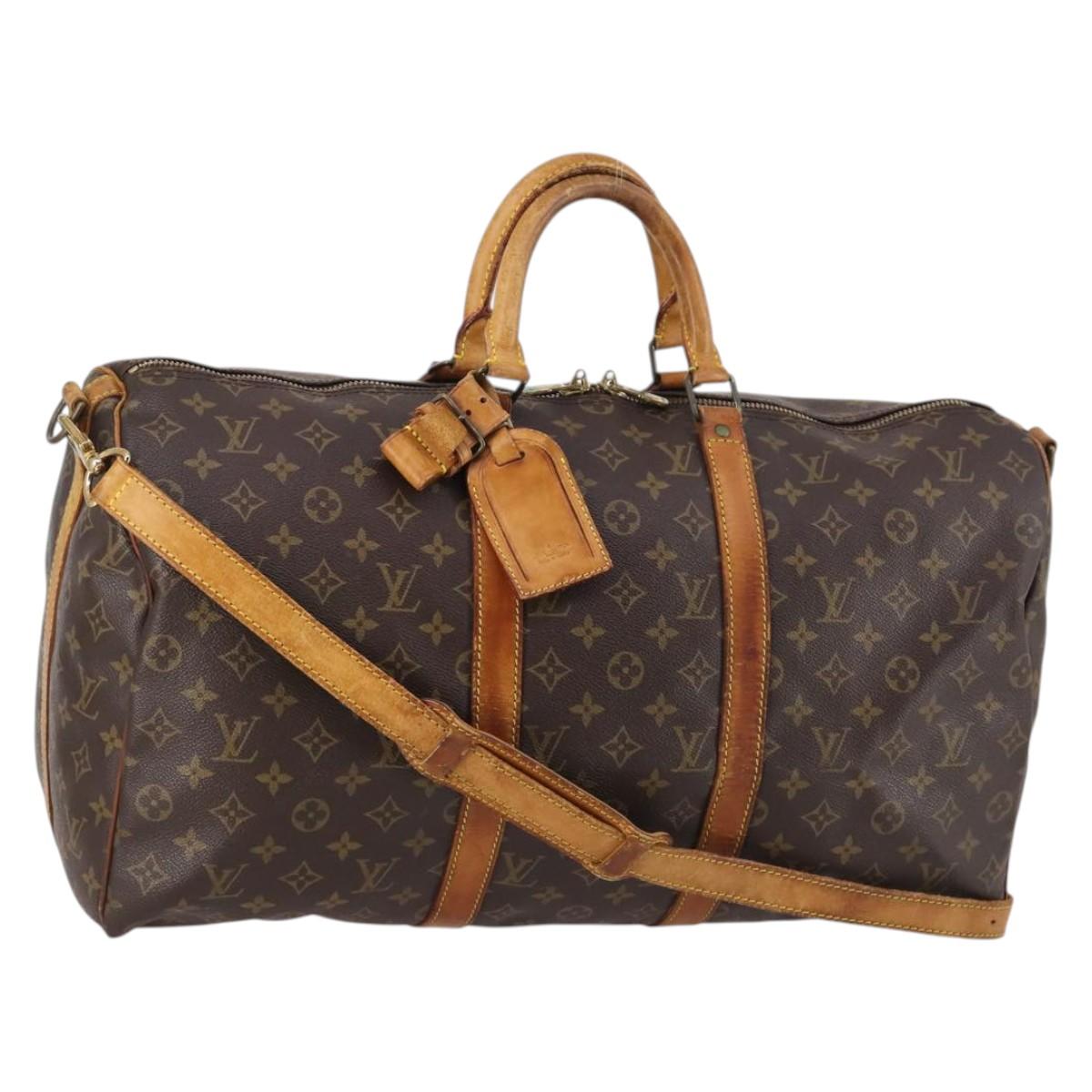 LOUIS VUITTON Monogram Keepall Bandouliere 50 Hand Bag M41416 LV Auth 138308
