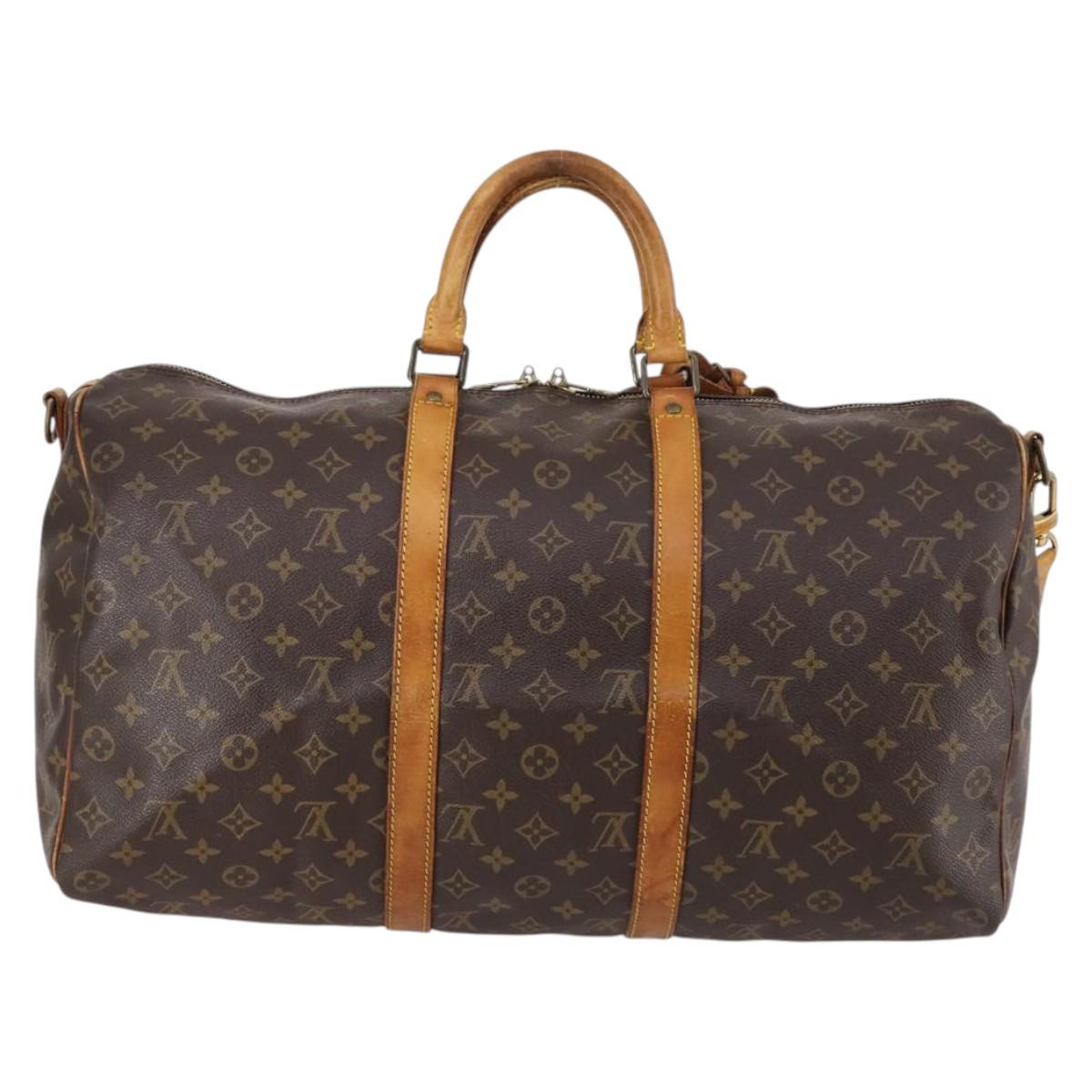 LOUIS VUITTON Monogram Keepall Bandouliere 50 Hand Bag M41416 LV Auth 138308