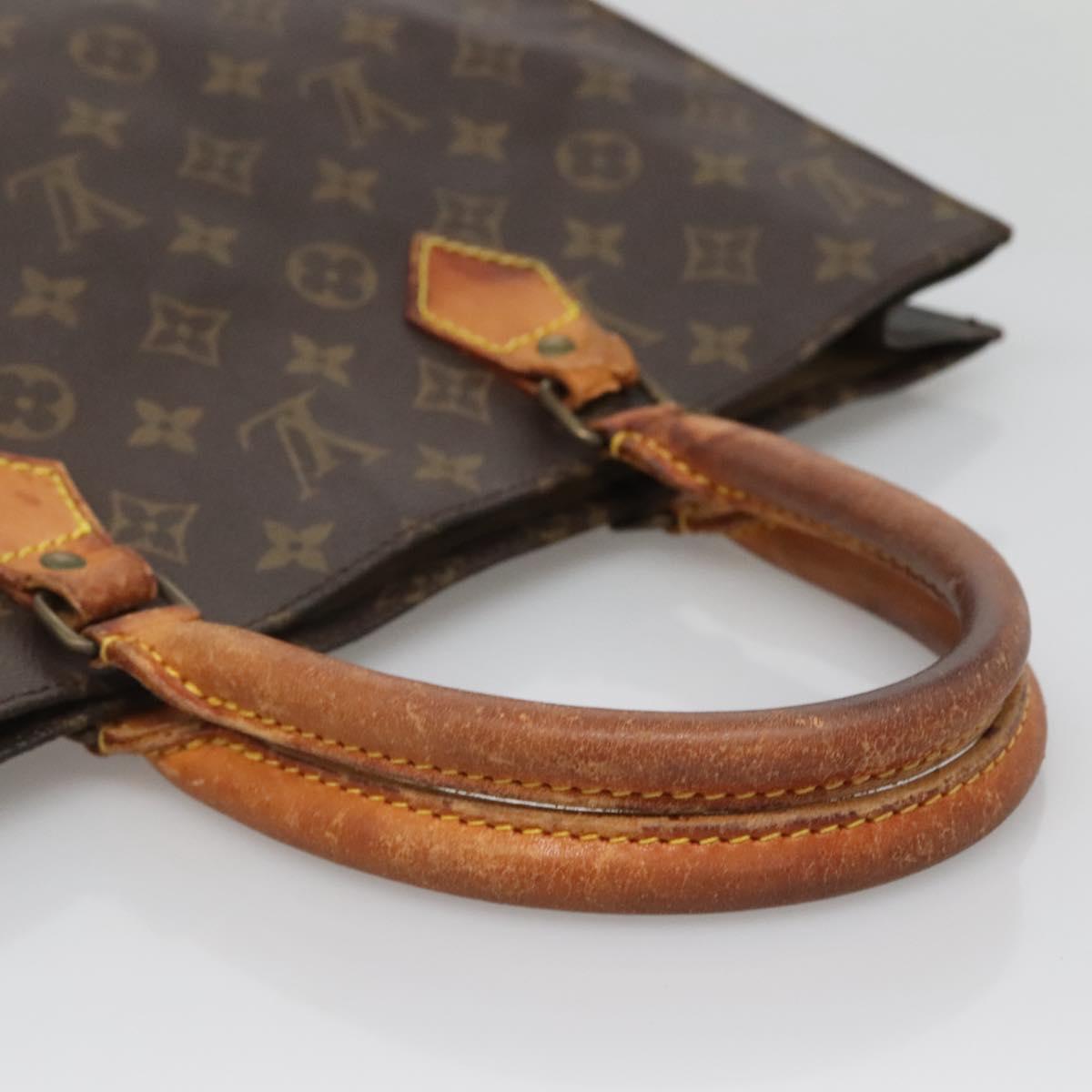 LOUIS VUITTON Monogram Sac Plat Hand Bag M51140 LV Auth 138313