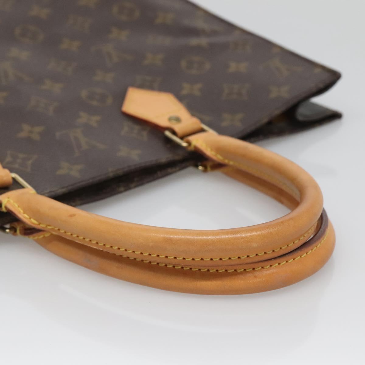LOUIS VUITTON Monogram Sac Plat Hand Bag M51140 LV Auth 138331