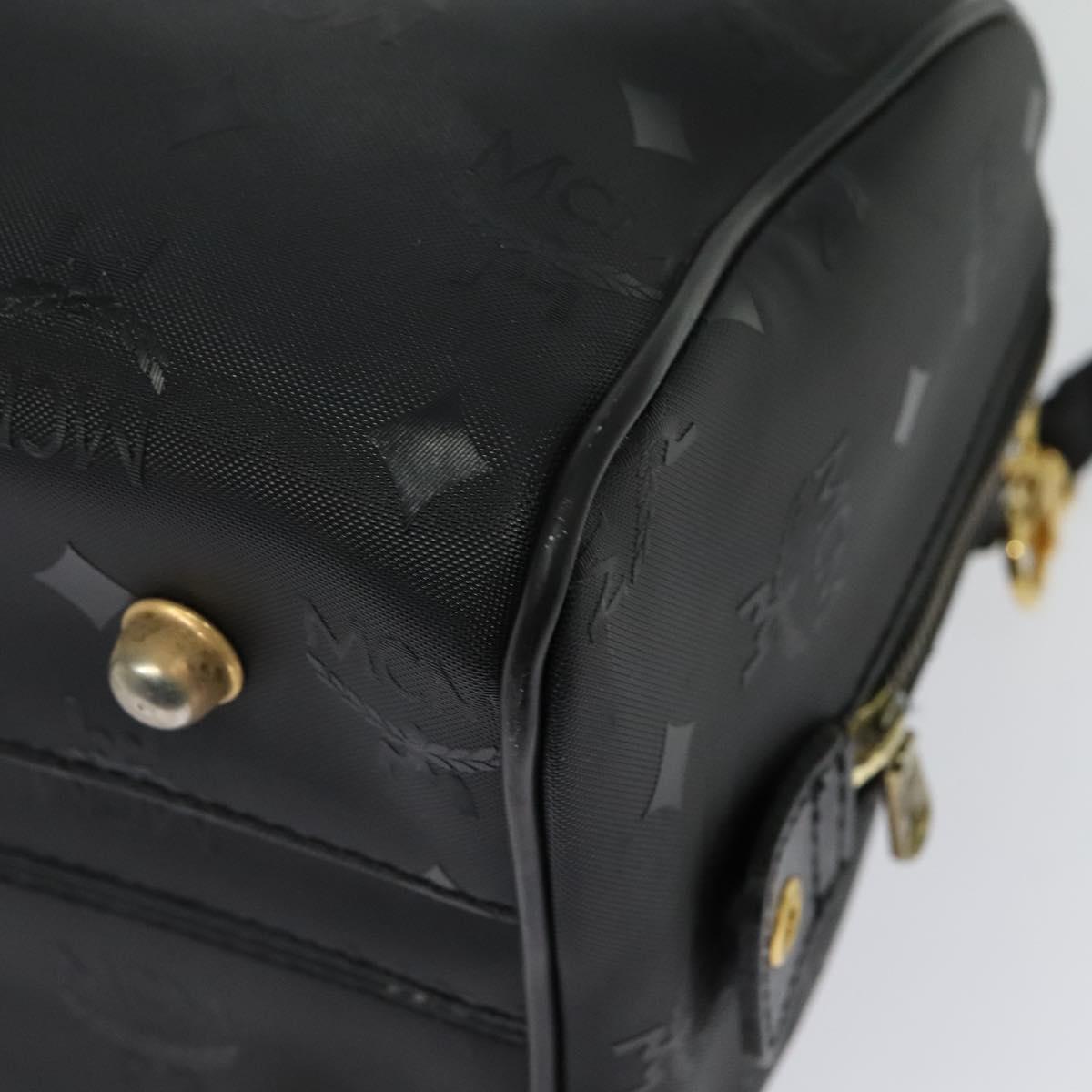 MCM Vicetos Logogram Hand Bag PVC 2way Black Gold Auth 138343