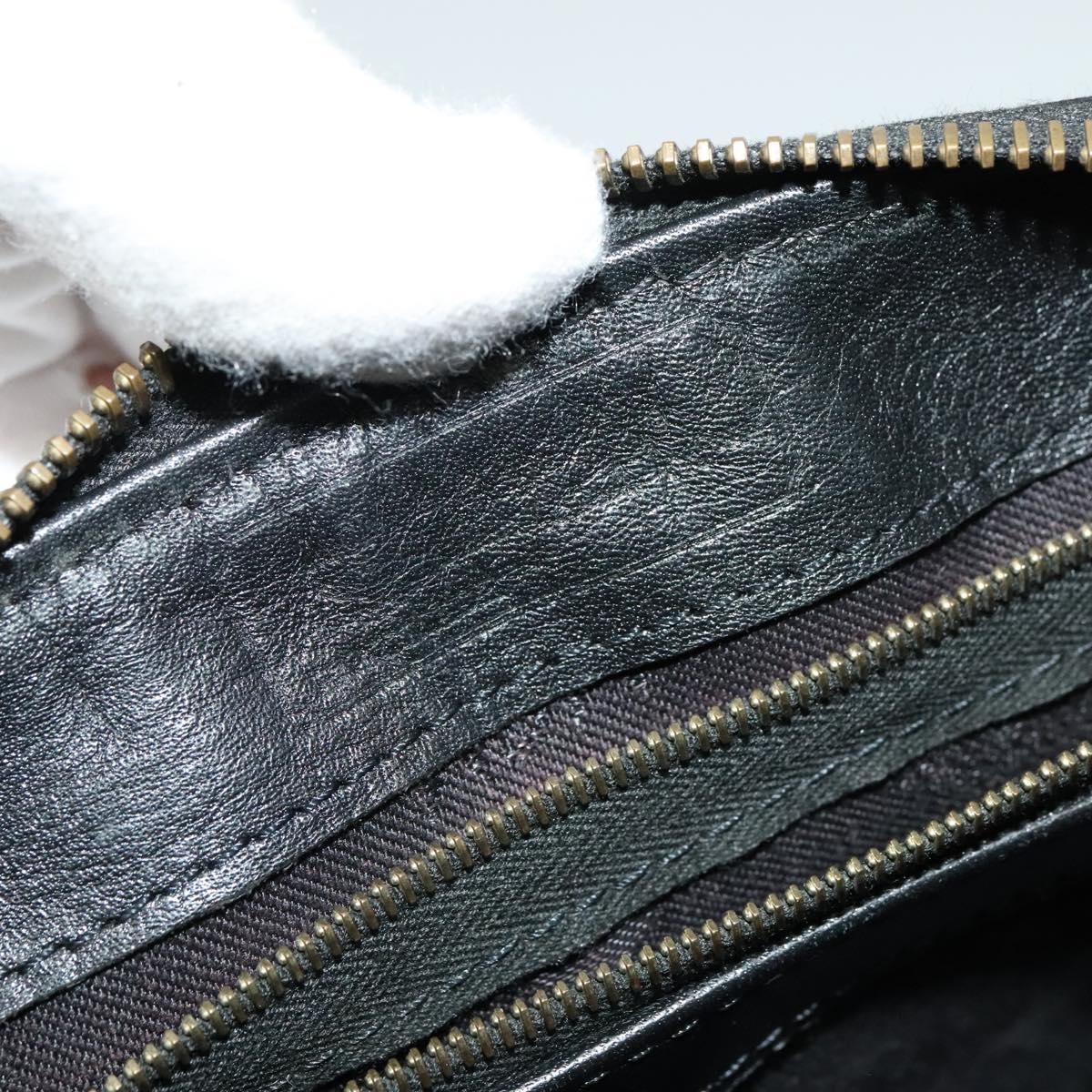 MCM Vicetos Logogram Hand Bag PVC 2way Black Gold Auth 138343