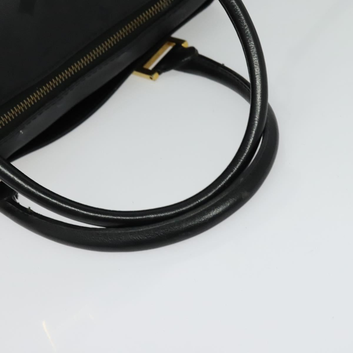 MCM Vicetos Logogram Hand Bag PVC 2way Black Gold Auth 138343