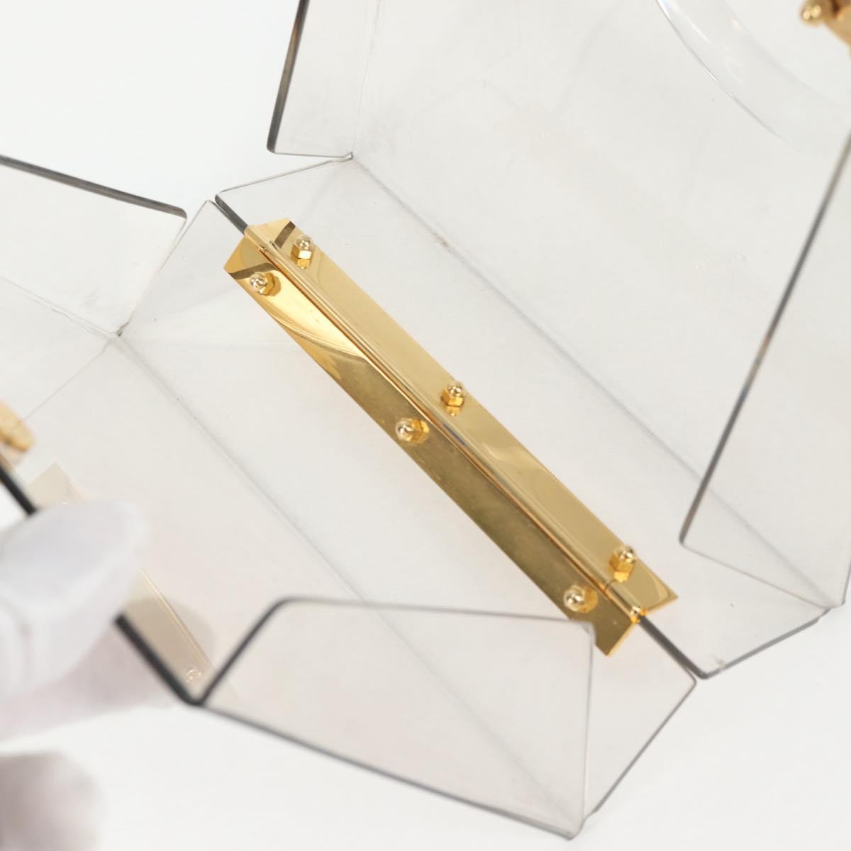 Salvatore Ferragamo Hand Bag Plastic Clear Gold Auth 138346SAV
