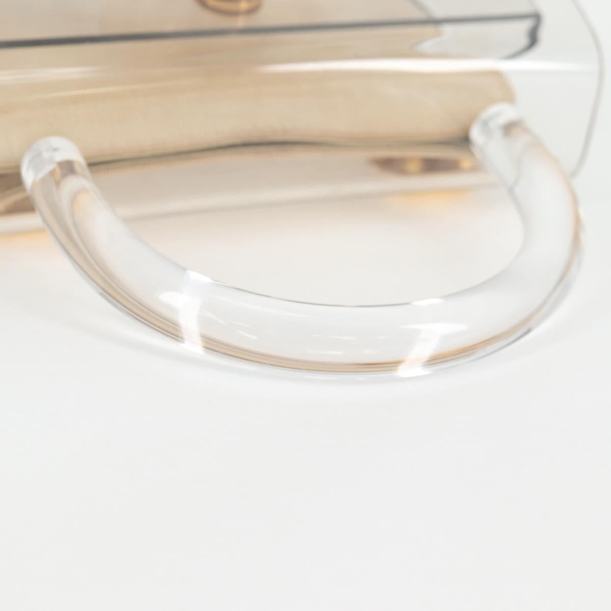Salvatore Ferragamo Hand Bag Plastic Clear Gold Auth 138346SAV