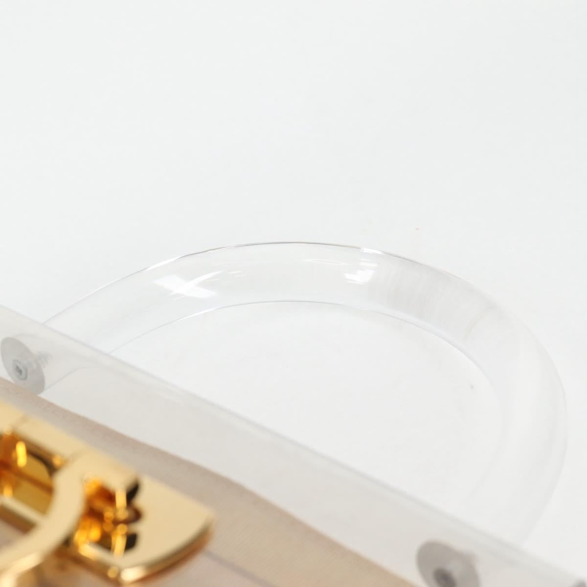 Salvatore Ferragamo Hand Bag Plastic Clear Gold Auth 138346SAV