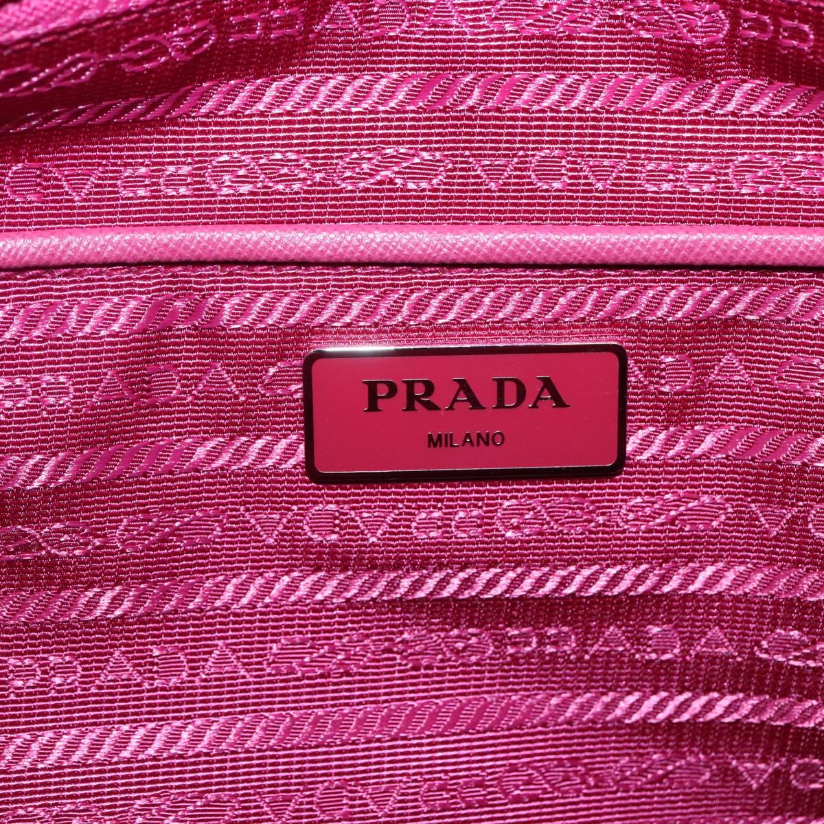 PRADA Tote Bag Nylon 2way Pink Silver Auth 138350