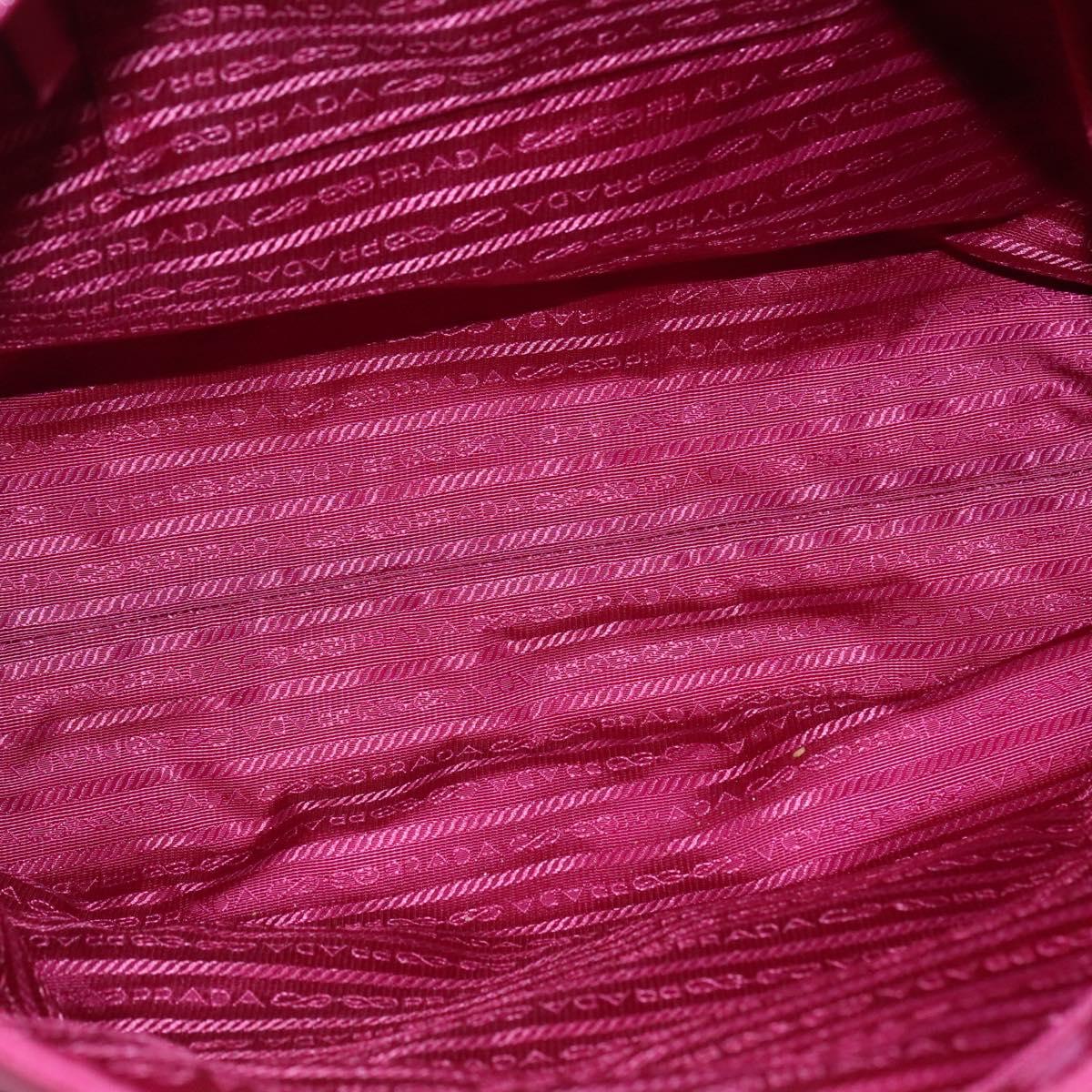 PRADA Tote Bag Nylon 2way Pink Silver Auth 138350