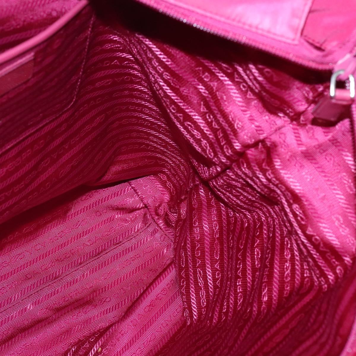 PRADA Tote Bag Nylon 2way Pink Silver Auth 138350
