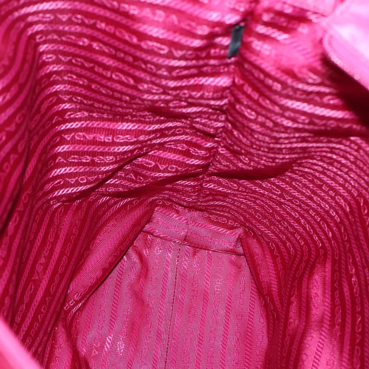 PRADA Tote Bag Nylon 2way Pink Silver Auth 138350