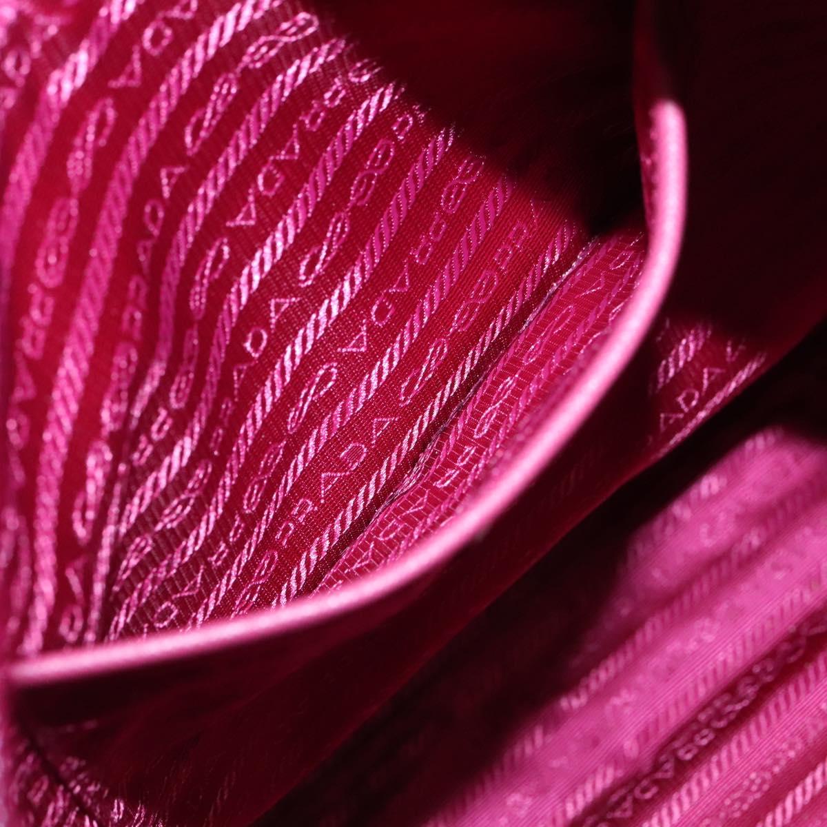 PRADA Tote Bag Nylon 2way Pink Silver Auth 138350