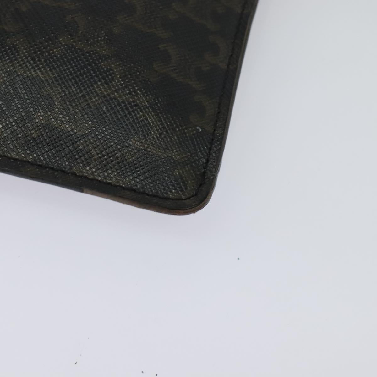 CELINE Triomphe Cell Phone Case Shoulder Bag PVC Black Auth 138351