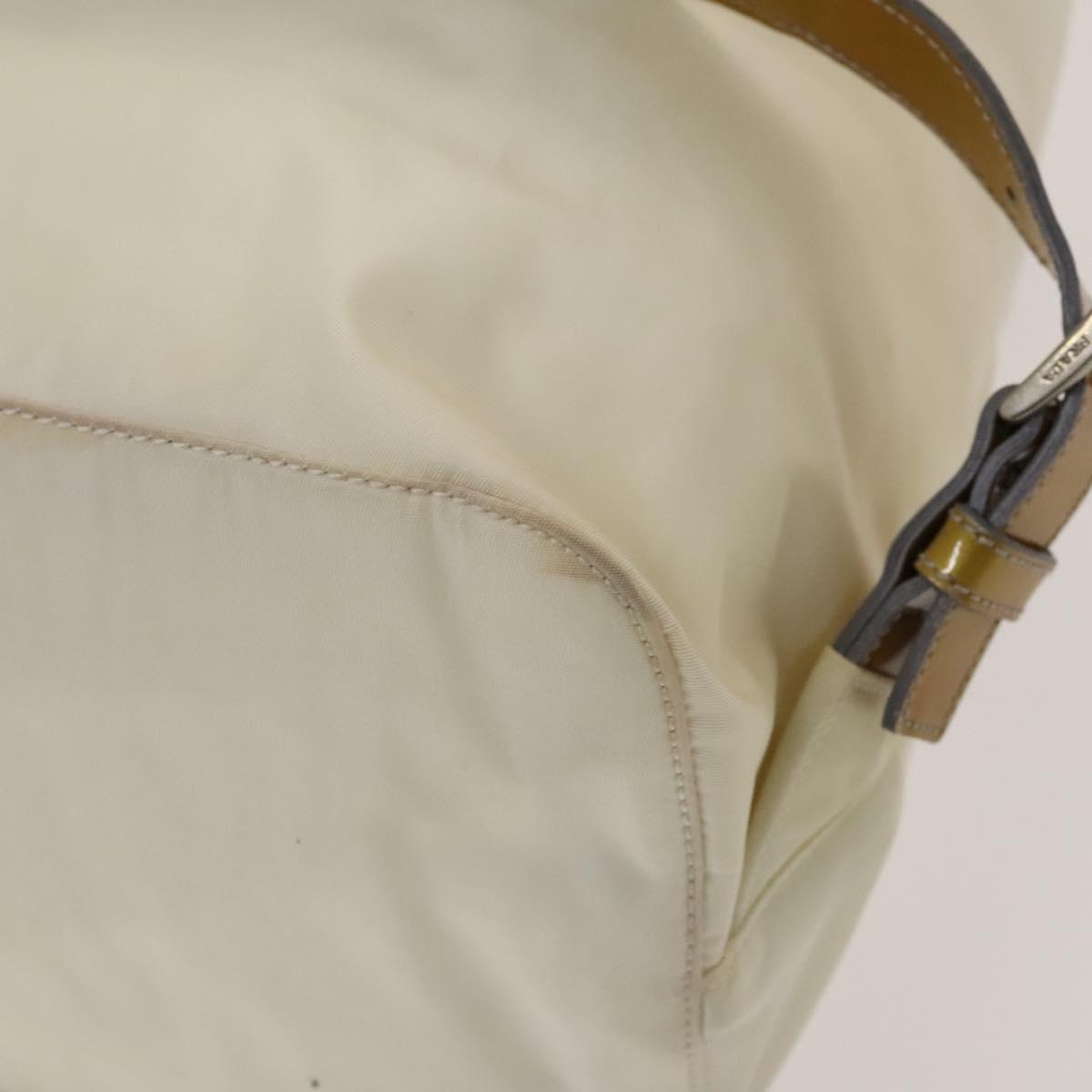 PRADA Backpack Nylon White Silver Auth 138353