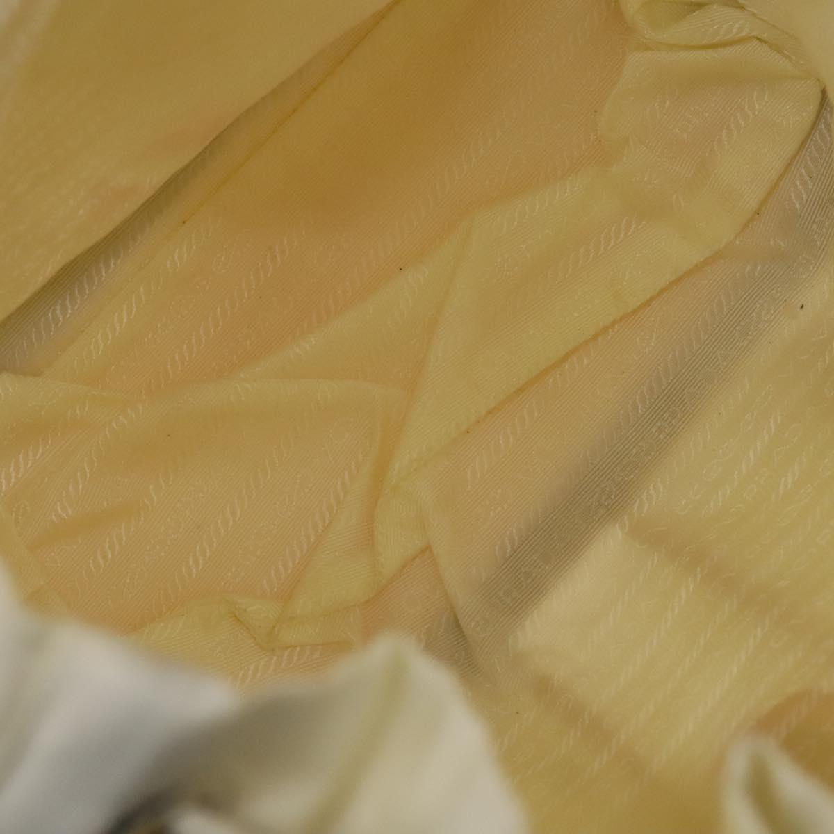 PRADA Backpack Nylon White Silver Auth 138353