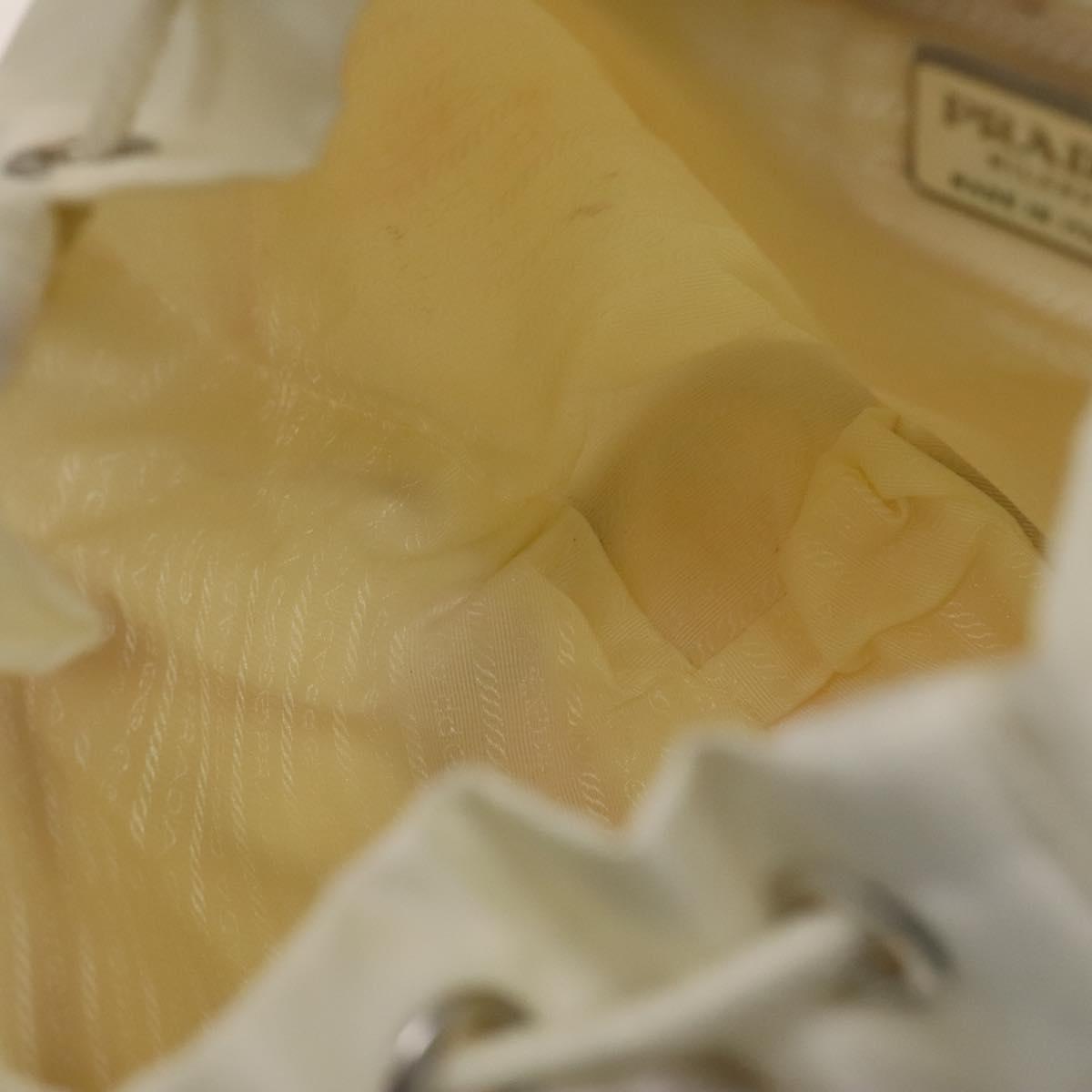 PRADA Backpack Nylon White Silver Auth 138353