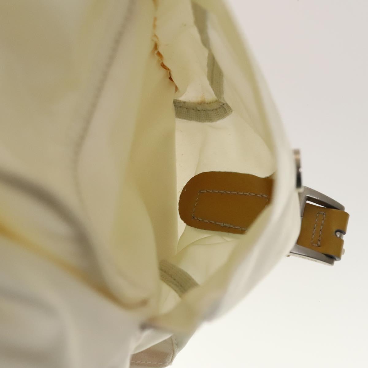 PRADA Backpack Nylon White Silver Auth 138353