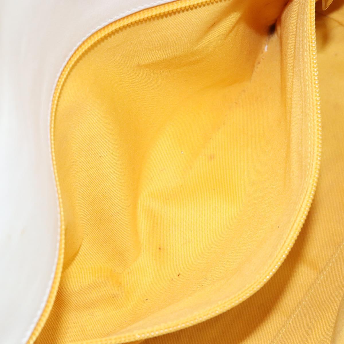 Salvatore Ferragamo Gancini Tote Bag Leather White gold Auth 138355