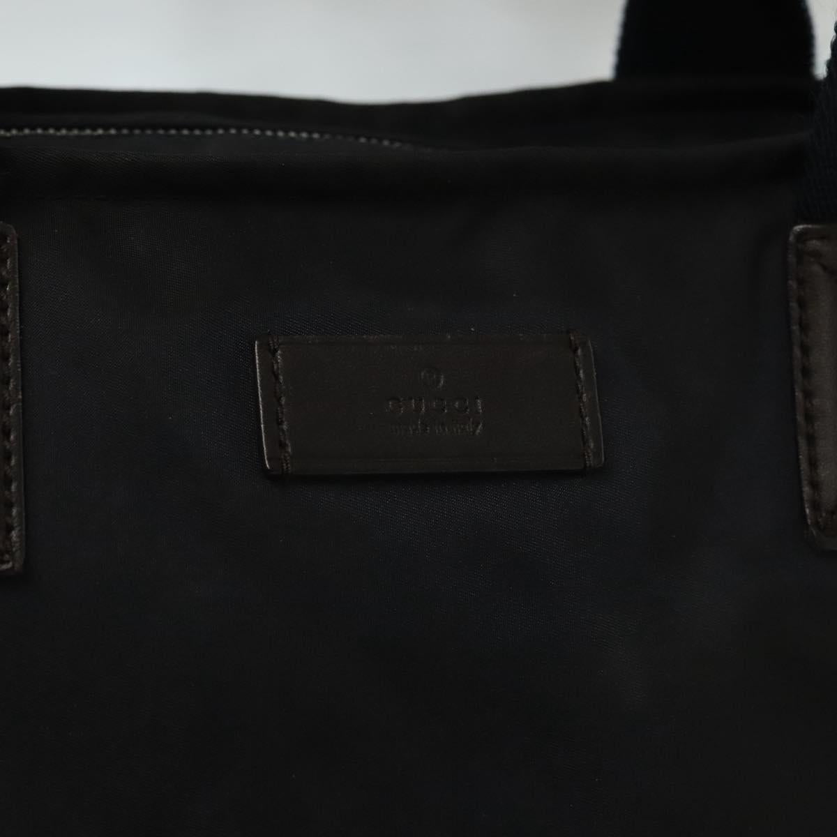 GUCCI Diamante Hand Bag Nylon Navy Gray Silver 268112 Auth 138357