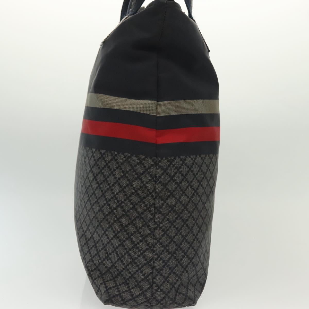 GUCCI Diamante Hand Bag Nylon Navy Gray Silver 268112 Auth 138357