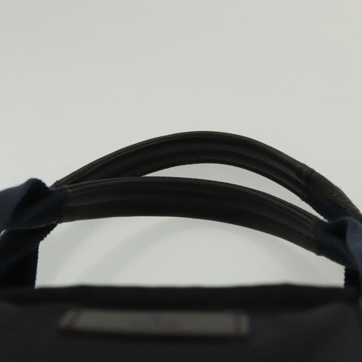 GUCCI Diamante Hand Bag Nylon Navy Gray Silver 268112 Auth 138357