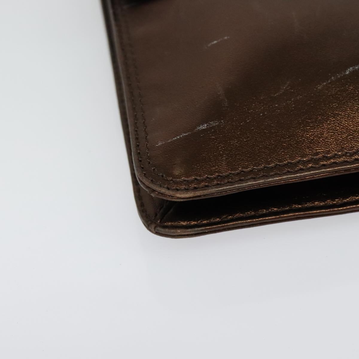 CHANEL Shoulder Bag Leather Brown CC Auth 138366