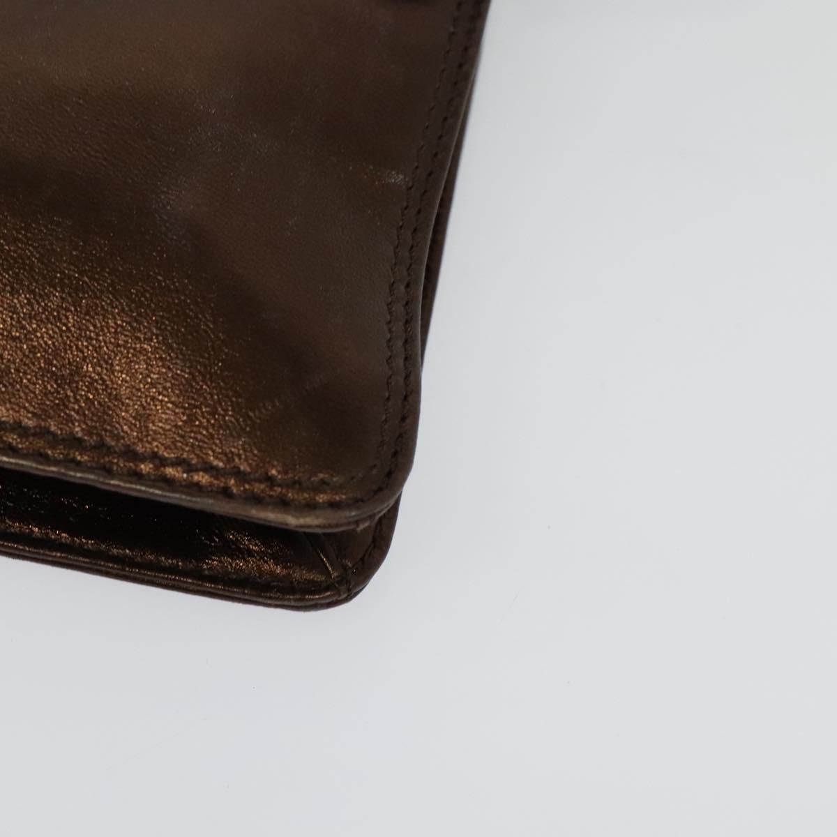 CHANEL Shoulder Bag Leather Brown CC Auth 138366