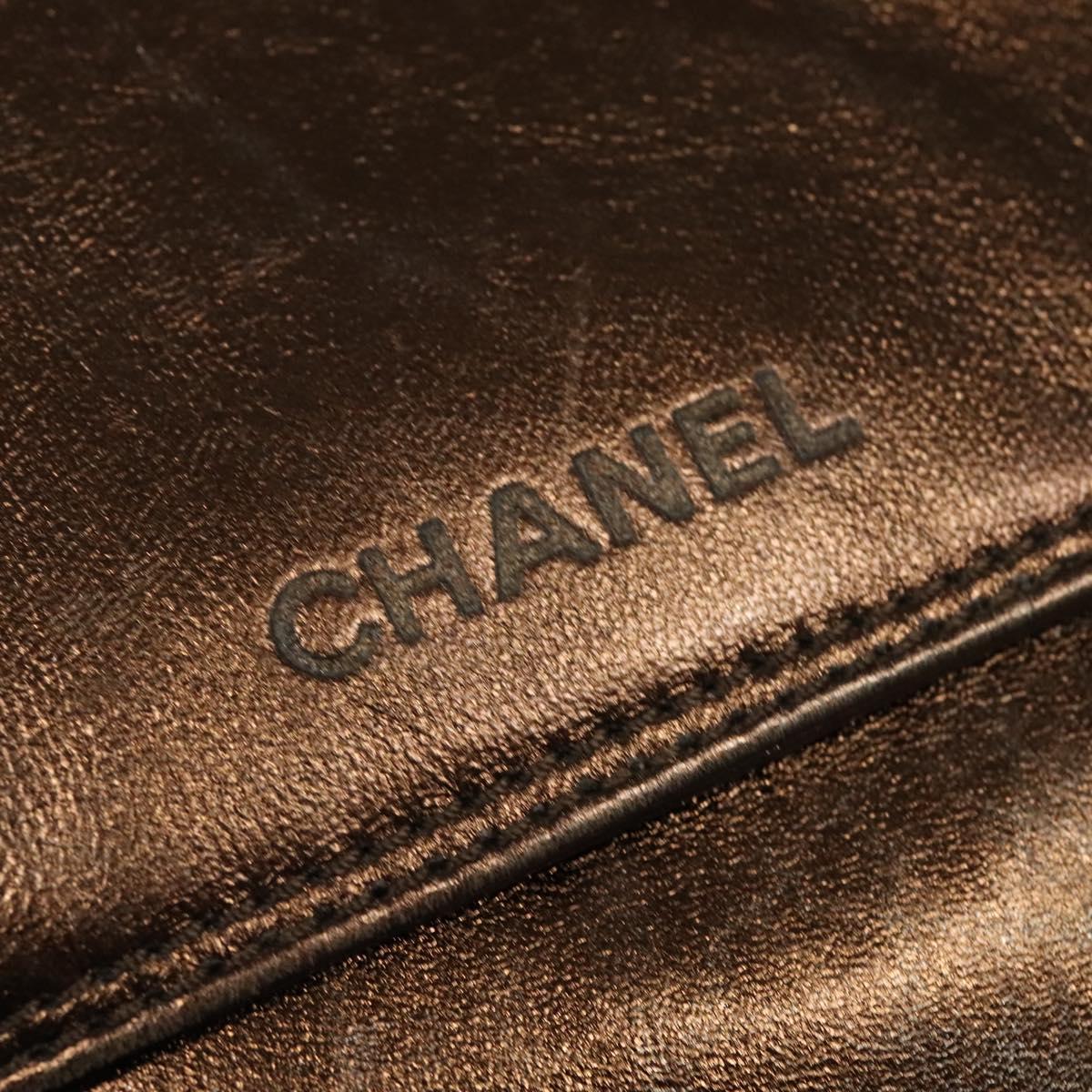 CHANEL Shoulder Bag Leather Brown CC Auth 138366