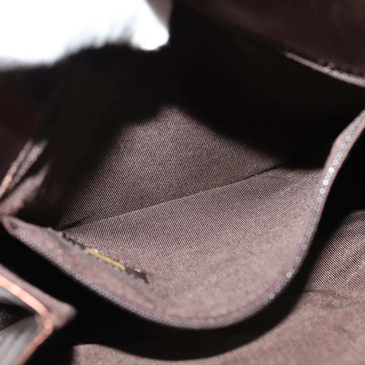 CHANEL Shoulder Bag Leather Brown CC Auth 138366