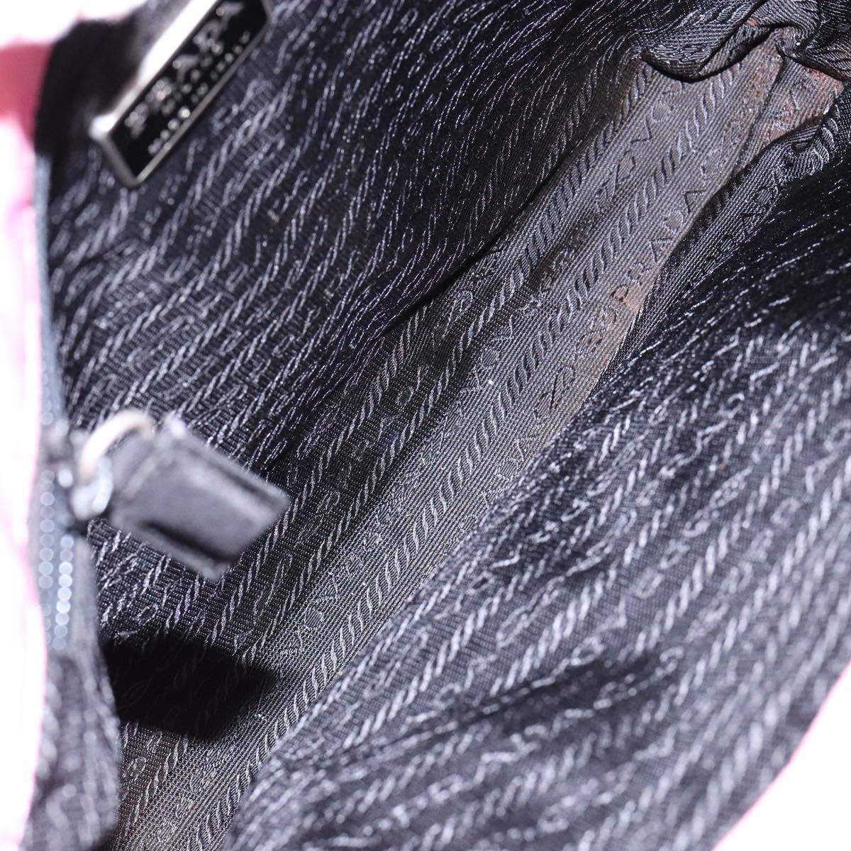 PRADA Tote Bag Nylon Pink Silver Auth 138372